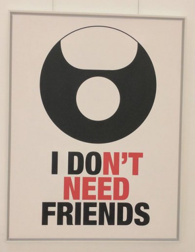 Sign with words "I dont need friends"