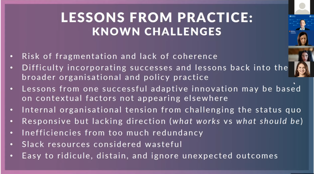 Lessons from practice: Known Challenges. Risk